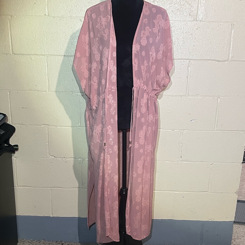 Time and Tru Pink Floral Women's Swim Coverup